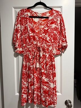 NWOT World Market Red Floral V-Neck Women’s Cover-up or Dress